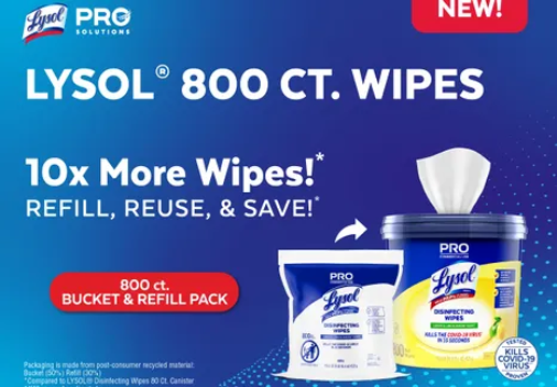 Lysol Pro Solutions乐守-800抽桶装消毒湿巾和补充包